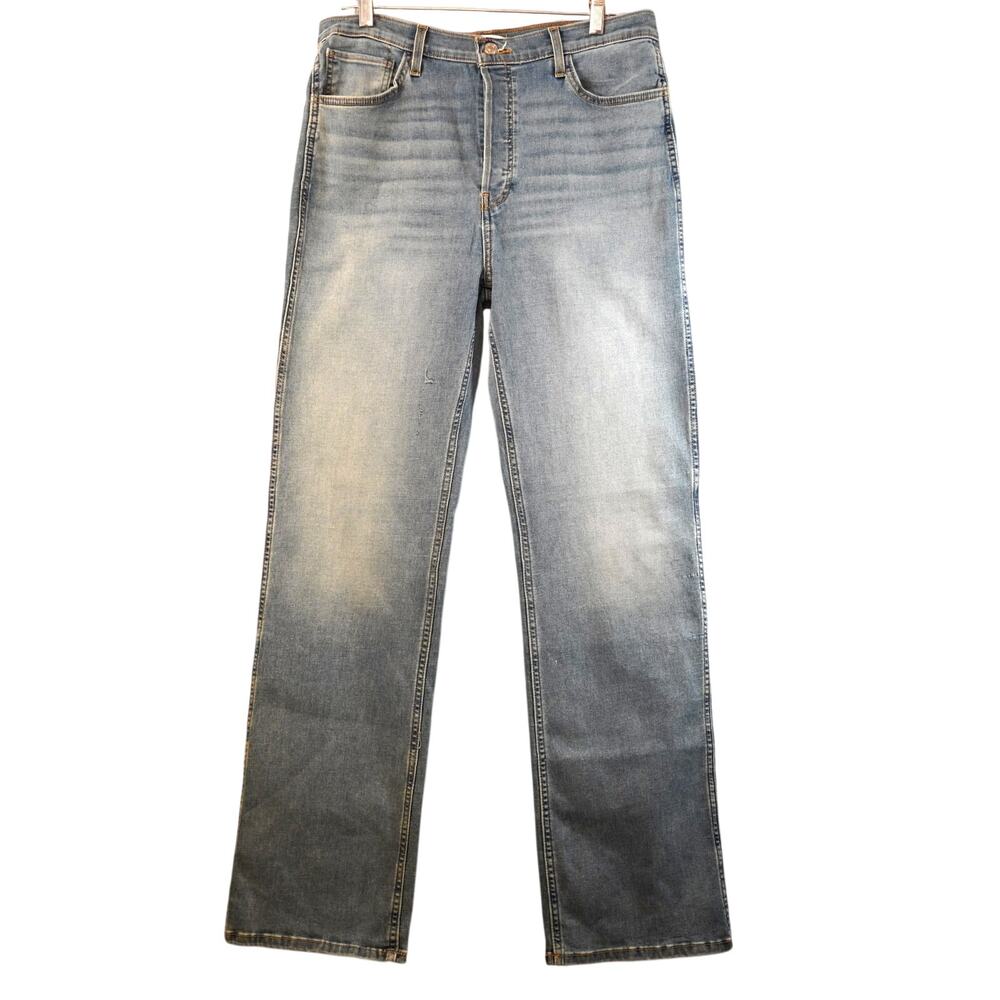 RE/DONE High Rise Wide Leg Jeans Size 31 NWT Vintage Faded Blue Comfort Stretch